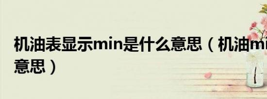 机油表显示min是什么意思（机油min是什么意思）