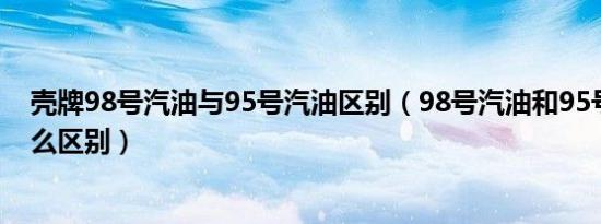 壳牌98号汽油与95号汽油区别（98号汽油和95号汽油有什么区别）