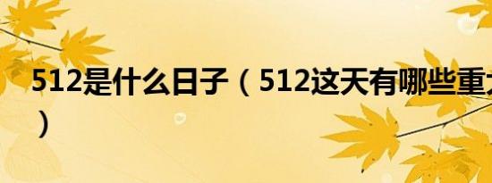 512是什么日子（512这天有哪些重大纪念日）