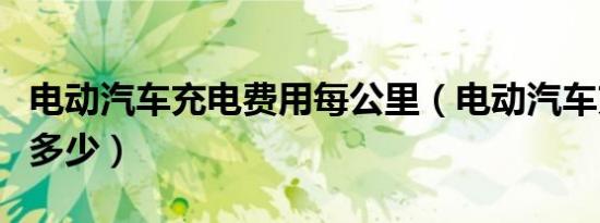 电动汽车充电费用每公里（电动汽车充电费用多少）