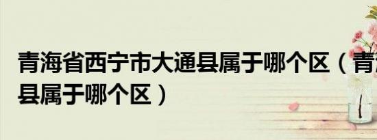 青海省西宁市大通县属于哪个区（青海省大通县属于哪个区）